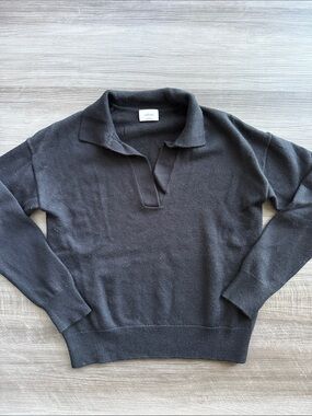 Aritzia Clara Merino Wool Polo Sweater